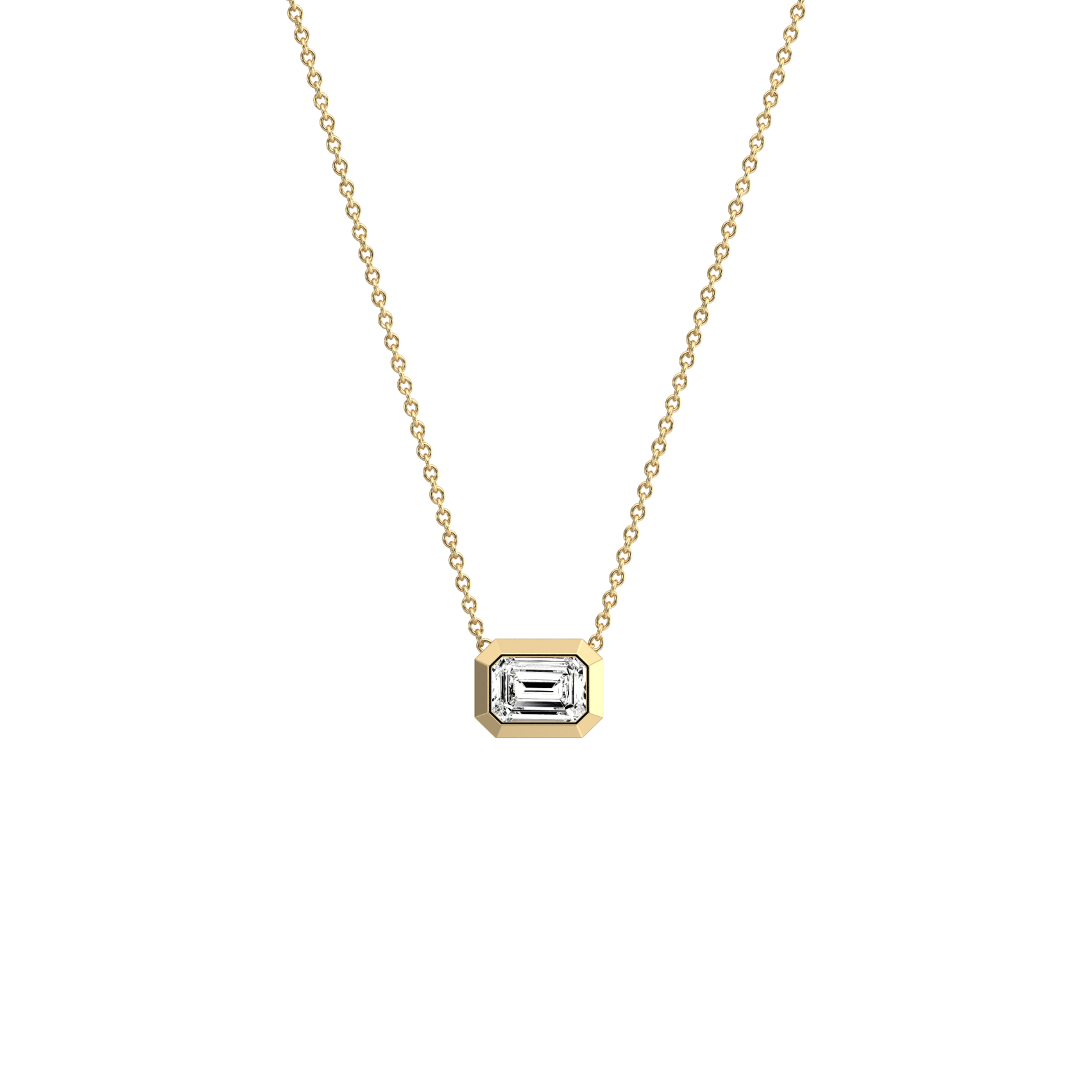 0.5CT Lab Grown Diamond Bezel Set Pendant Neckalce In 14K Solid Gold/Platinum - Necklaces