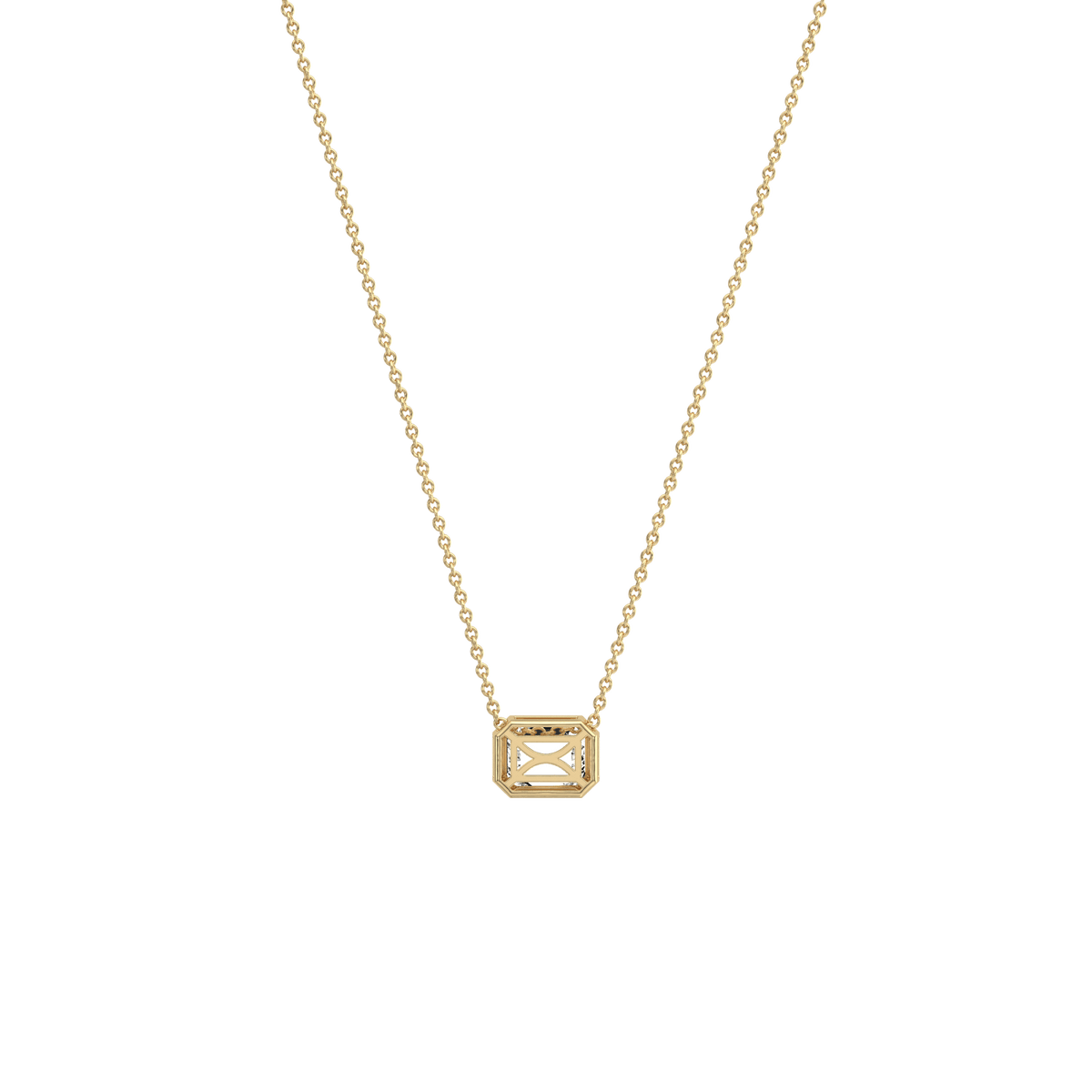 0.5CT Lab Grown Diamond Bezel Set Pendant Neckalce In 14K Solid Gold/Platinum - Necklaces