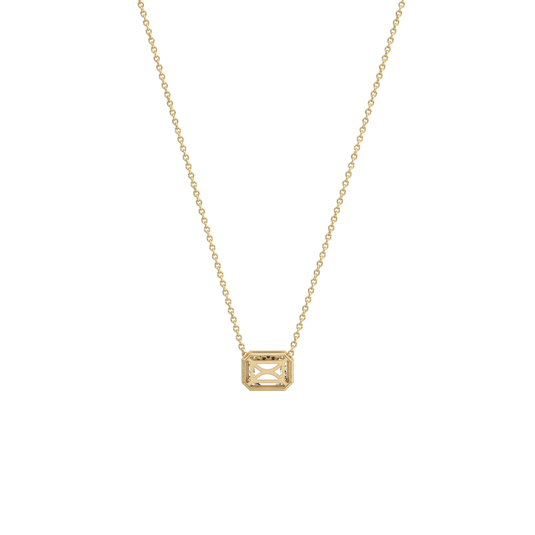 0.5CT Lab Grown Diamond Bezel Set Pendant Neckalce In 14K Solid Gold/Platinum - Necklaces