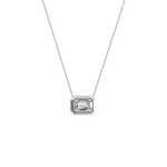 1CT Lab Grown Diamond Bezel Set Pendant Neckalce In 14K Solid Gold/Platinum - Necklaces