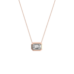 1CT Lab Grown Diamond Bezel Set Pendant Neckalce In 14K Solid Gold/Platinum - Necklaces