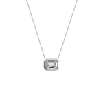 1CT Lab Grown Diamond Bezel Set Pendant Neckalce In 14K Solid Gold/Platinum - Necklaces