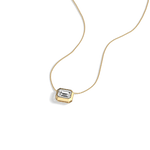 1CT Lab Grown Diamond Bezel Set Pendant Neckalce In 14K Solid Gold/Platinum - Necklaces
