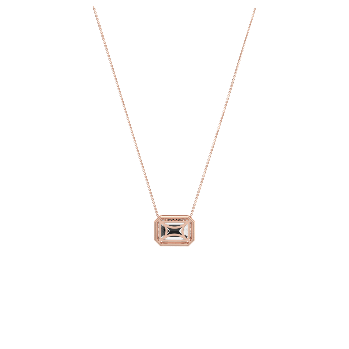 2CT Lab Grown Diamond Bezel Set Pendant Neckalce In 14K Solid Gold/Platinum - Necklaces