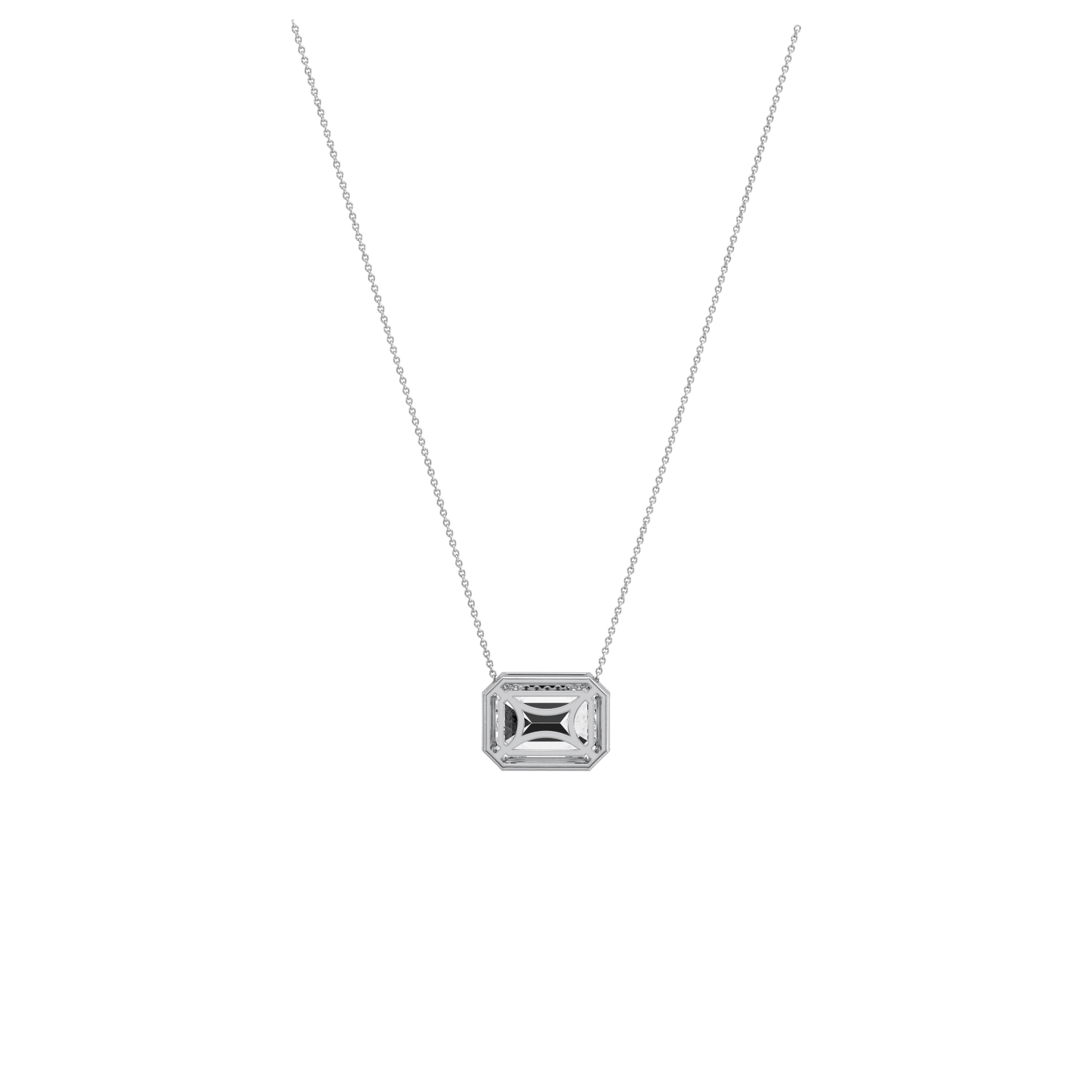 2CT Lab Grown Diamond Bezel Set Pendant Neckalce In 14K Solid Gold/Platinum - Necklaces