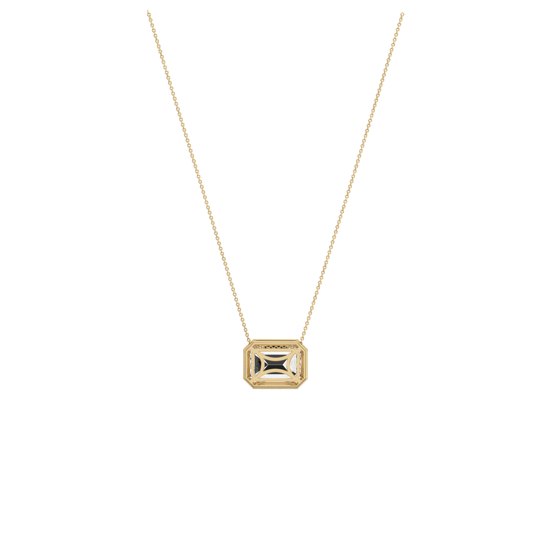 2CT Lab Grown Diamond Bezel Set Pendant Neckalce In 14K Solid Gold/Platinum - Necklaces