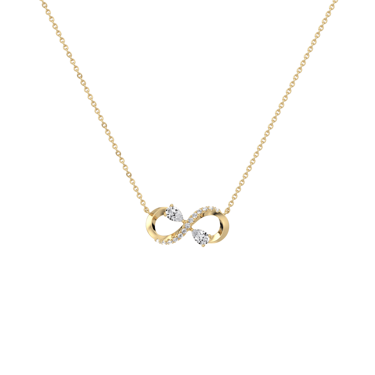 0.29CTW Lab Diamond Infinity Necklace In 14K Solid Gold/Platinum - 