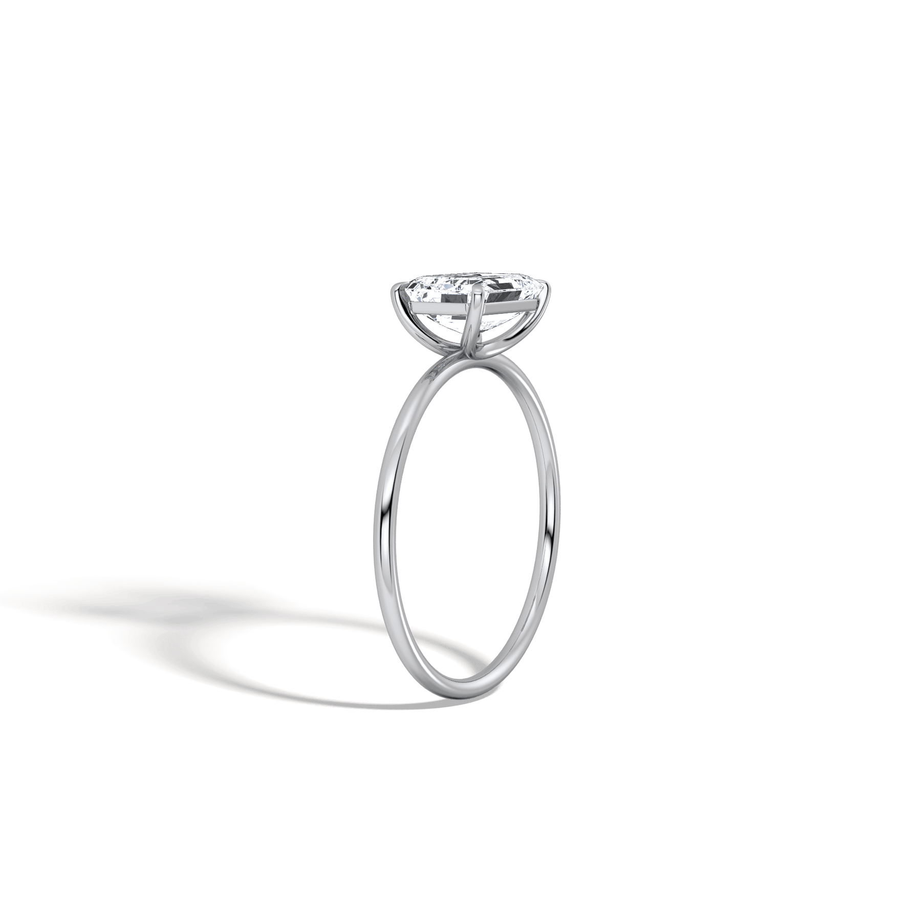 Minimalist Radiant Cut 1CT Lab Diamond Engagement Ring - Rings