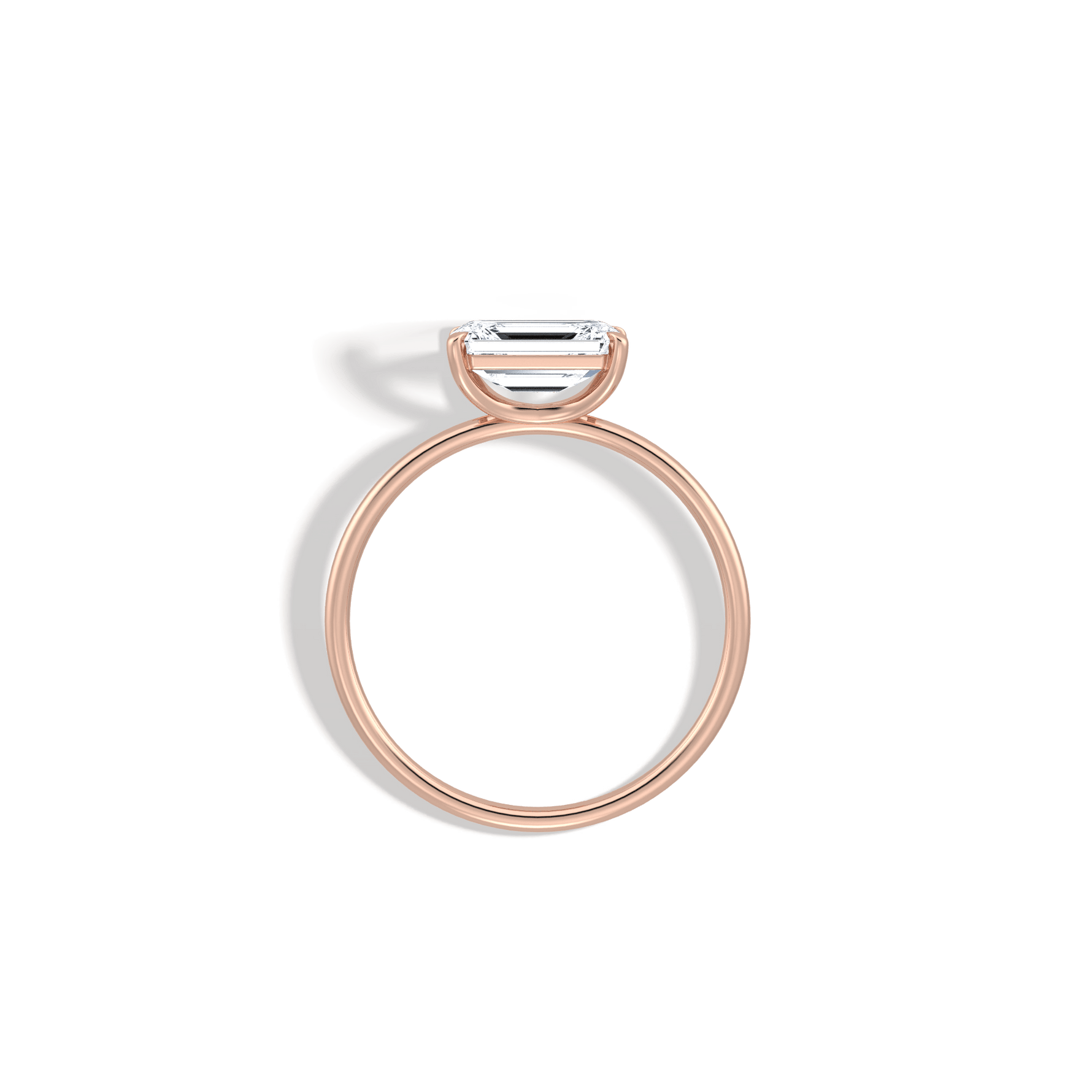 Minimalist Radiant Cut 1CT Lab Diamond Engagement Ring - Rings