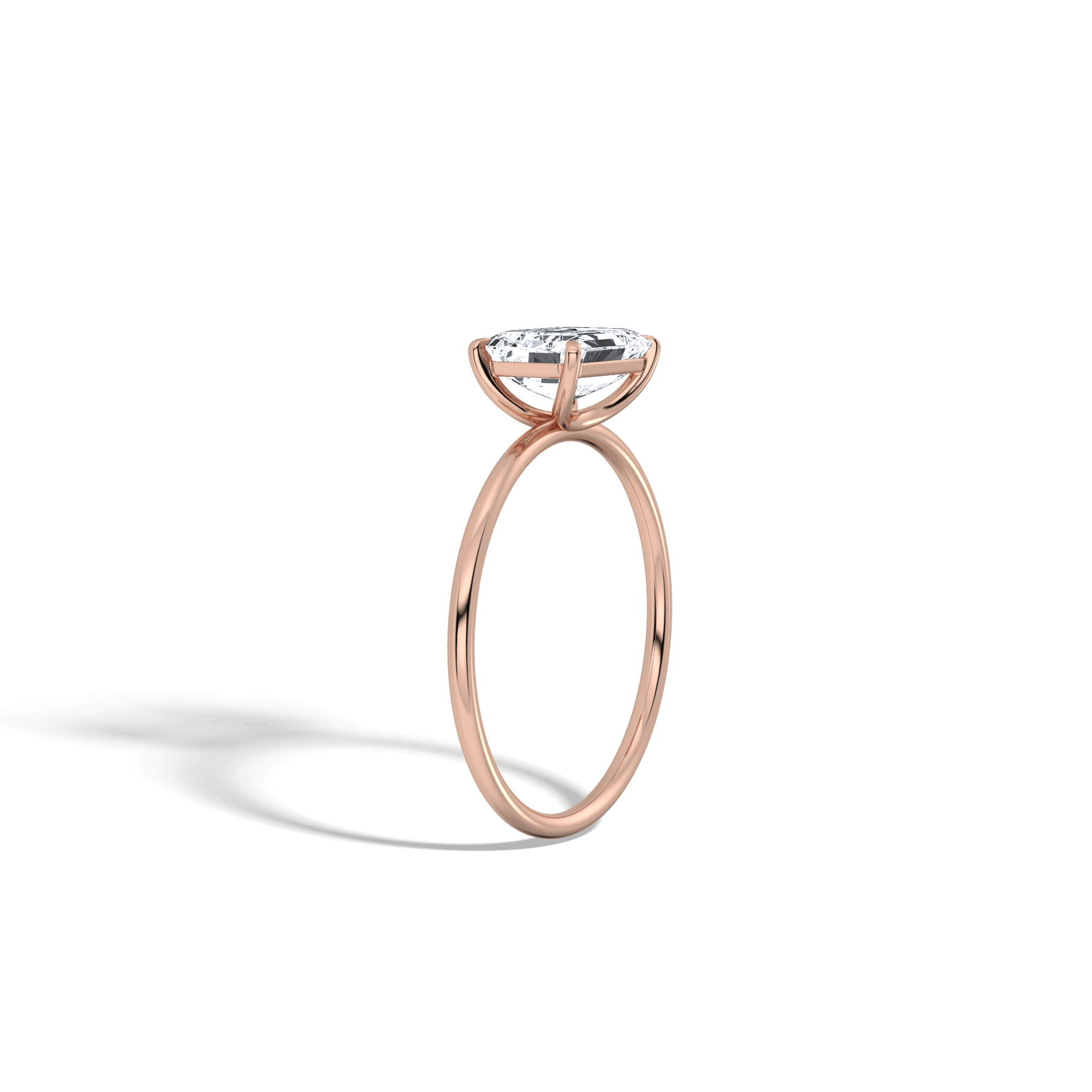 Minimalist Radiant Cut 1CT Lab Diamond Engagement Ring - Rings