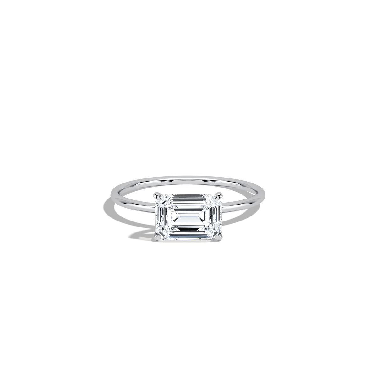 Minimalist Radiant Cut 1CT Lab Diamond Engagement Ring - Rings