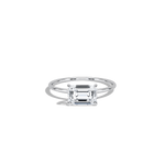 Minimalist Radiant Cut 1CT Lab Diamond Engagement Ring - Rings