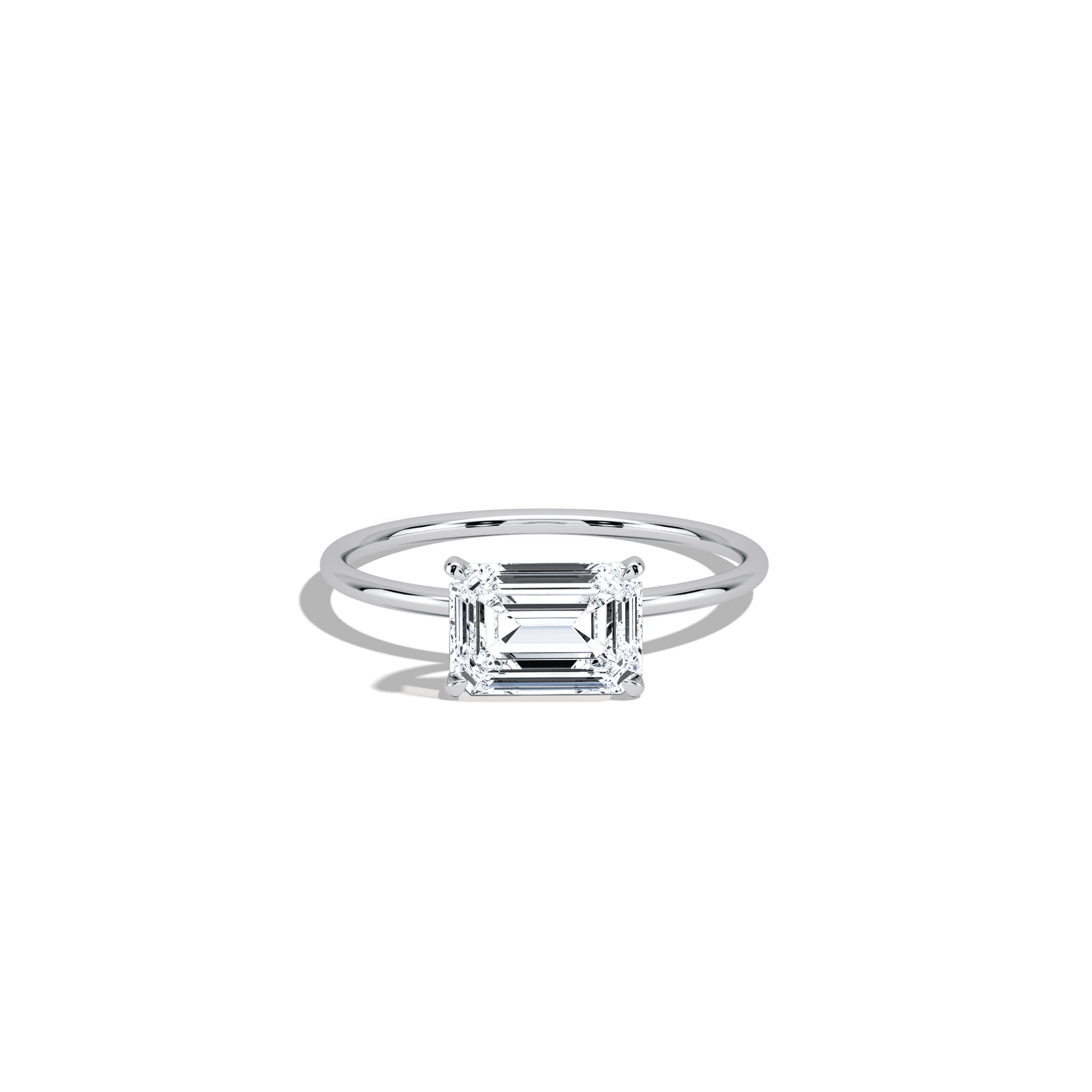 Minimalist Radiant Cut 1CT Lab Diamond Engagement Ring - Rings