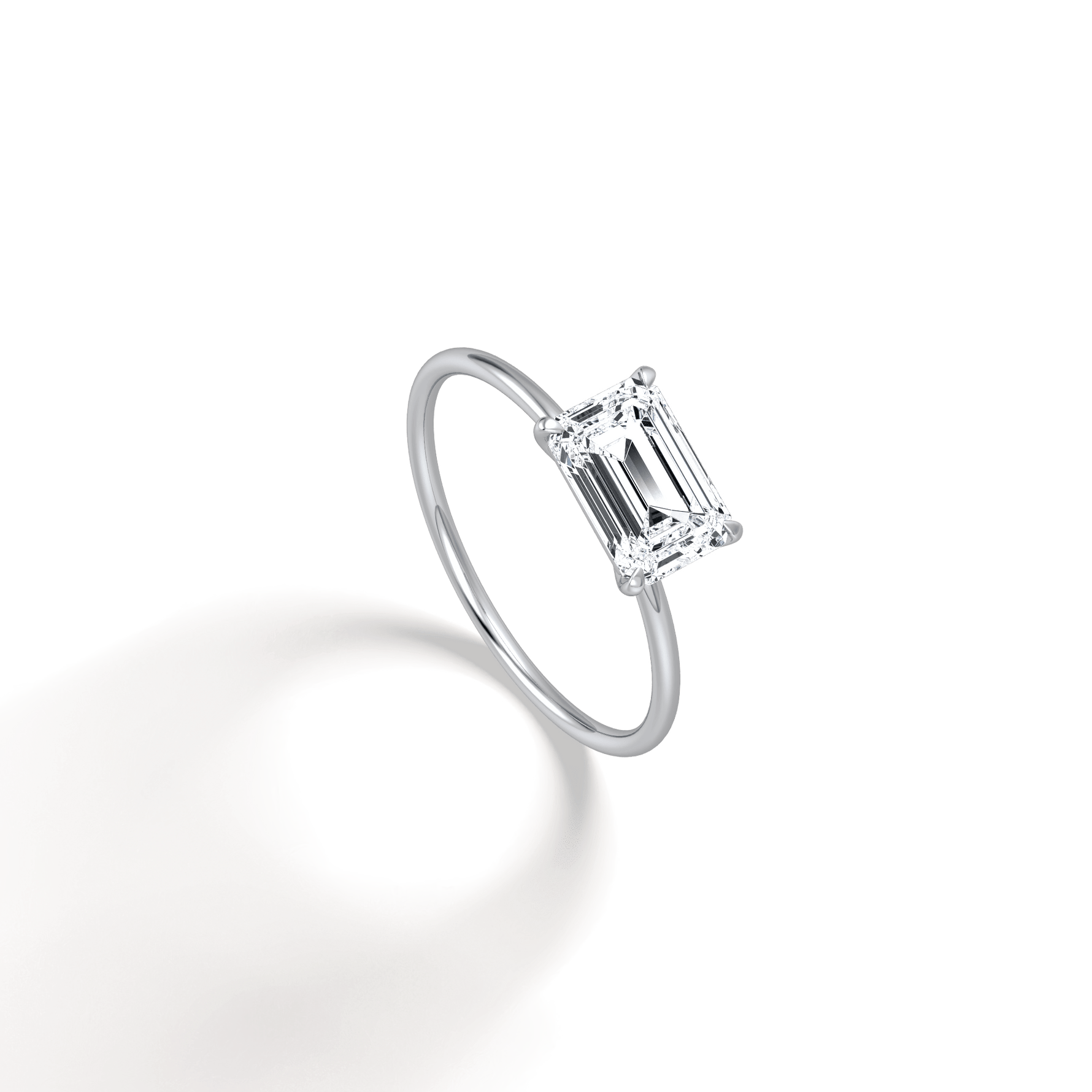 Minimalist Radiant Cut 1CT Lab Diamond Engagement Ring - Rings