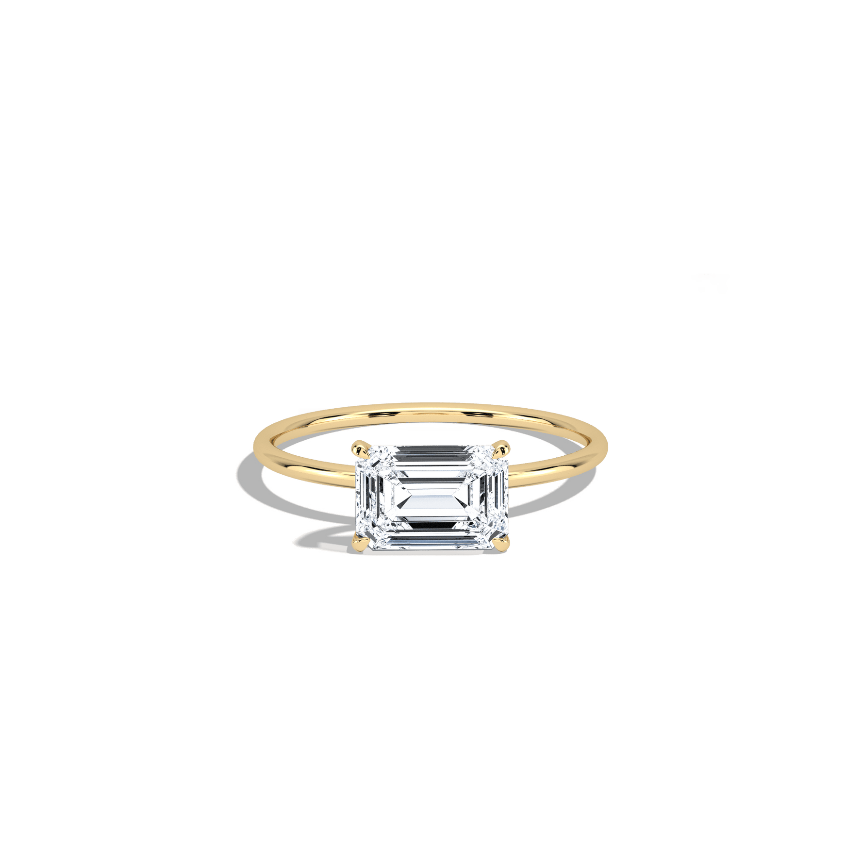 Minimalist Radiant Cut 1CT Lab Diamond Engagement Ring - Rings