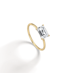 Minimalist Radiant Cut 1CT Lab Diamond Engagement Ring - Rings