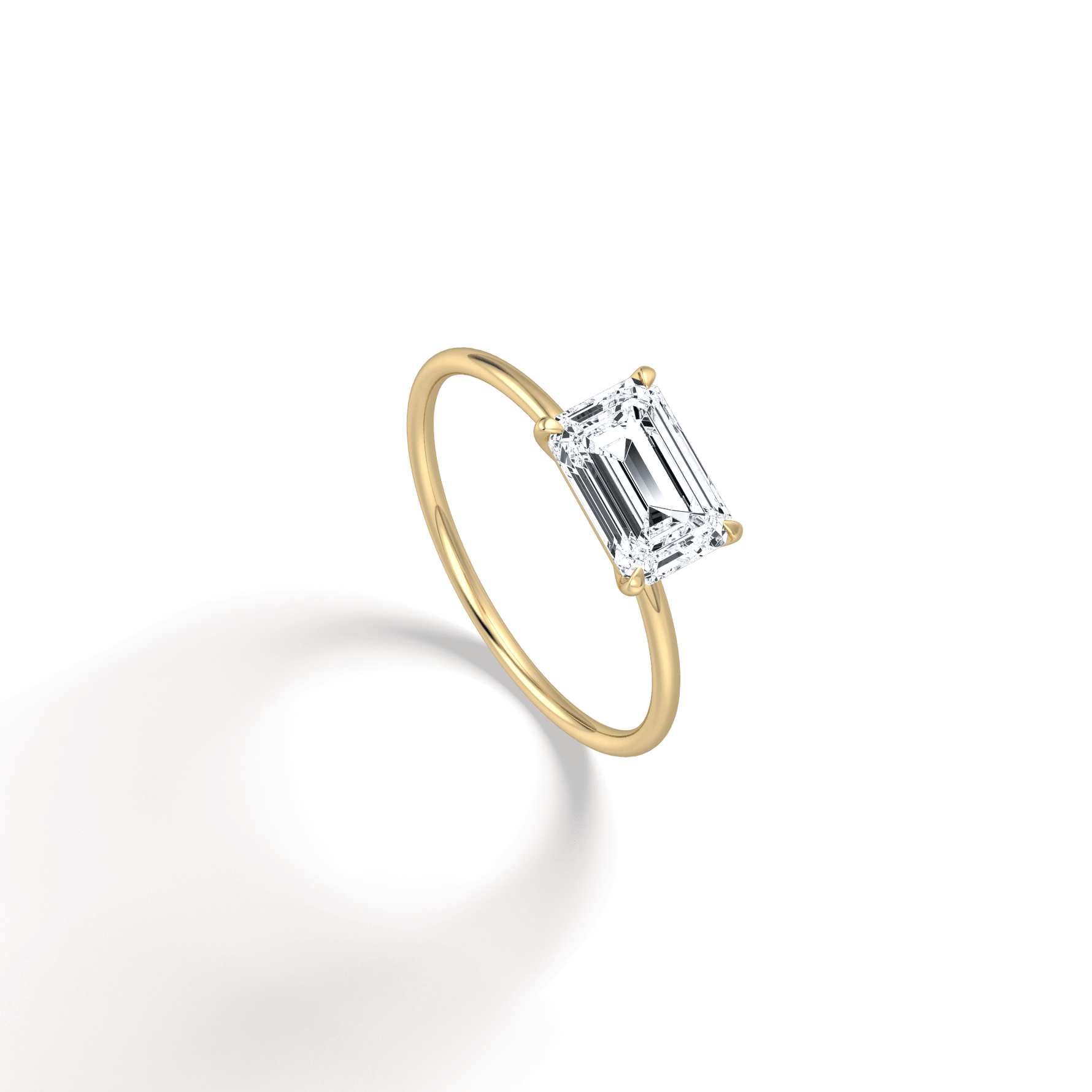 Minimalist Radiant Cut 1CT Lab Diamond Engagement Ring - Rings