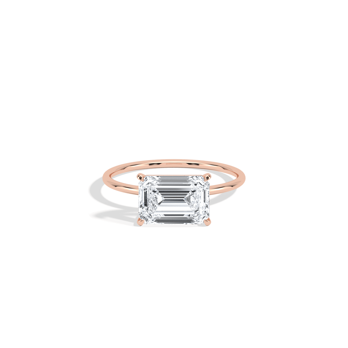 Minimalist Radiant Cut 2CT Lab Diamond Engagement Ring - Rings