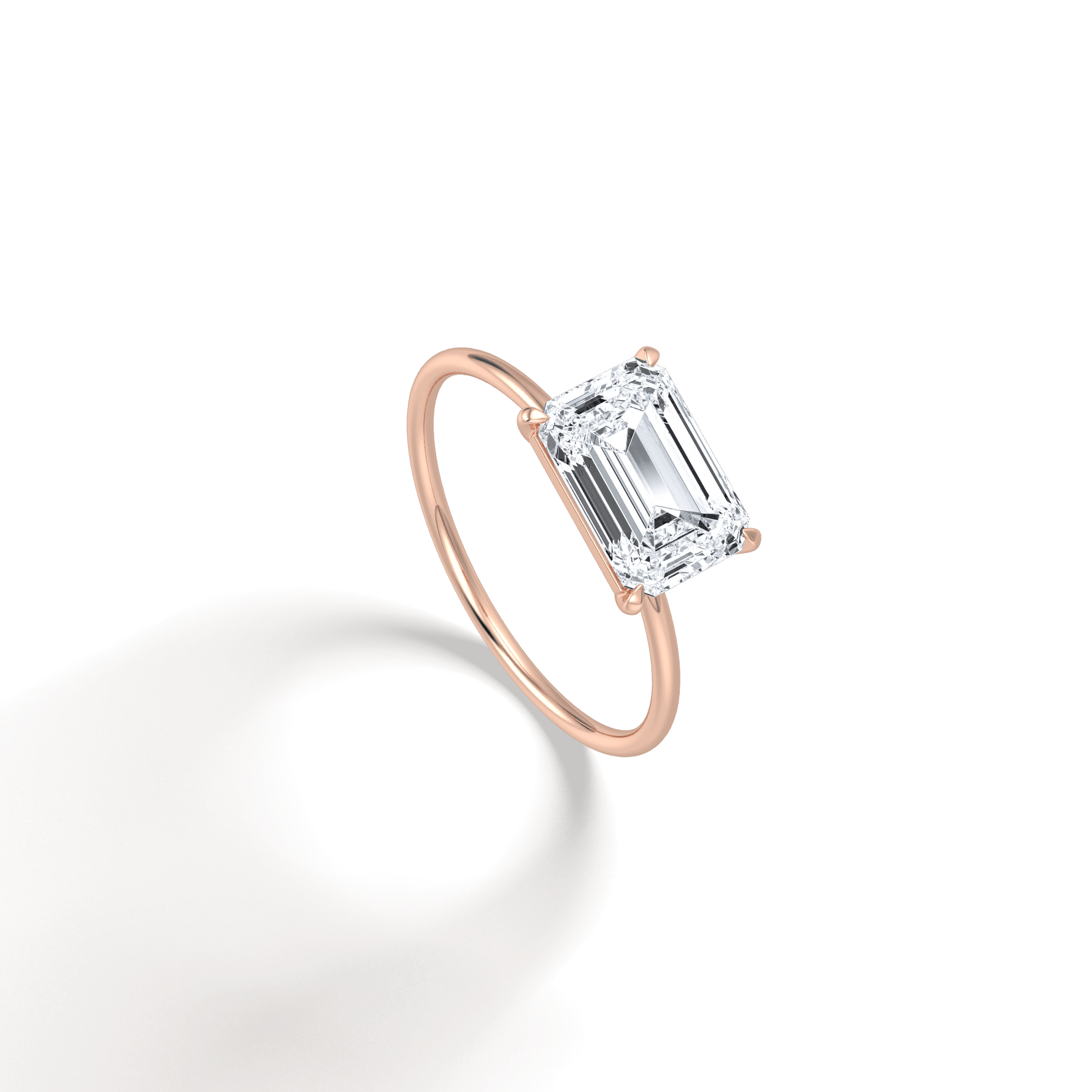 Minimalist Radiant Cut 2CT Lab Diamond Engagement Ring - Rings
