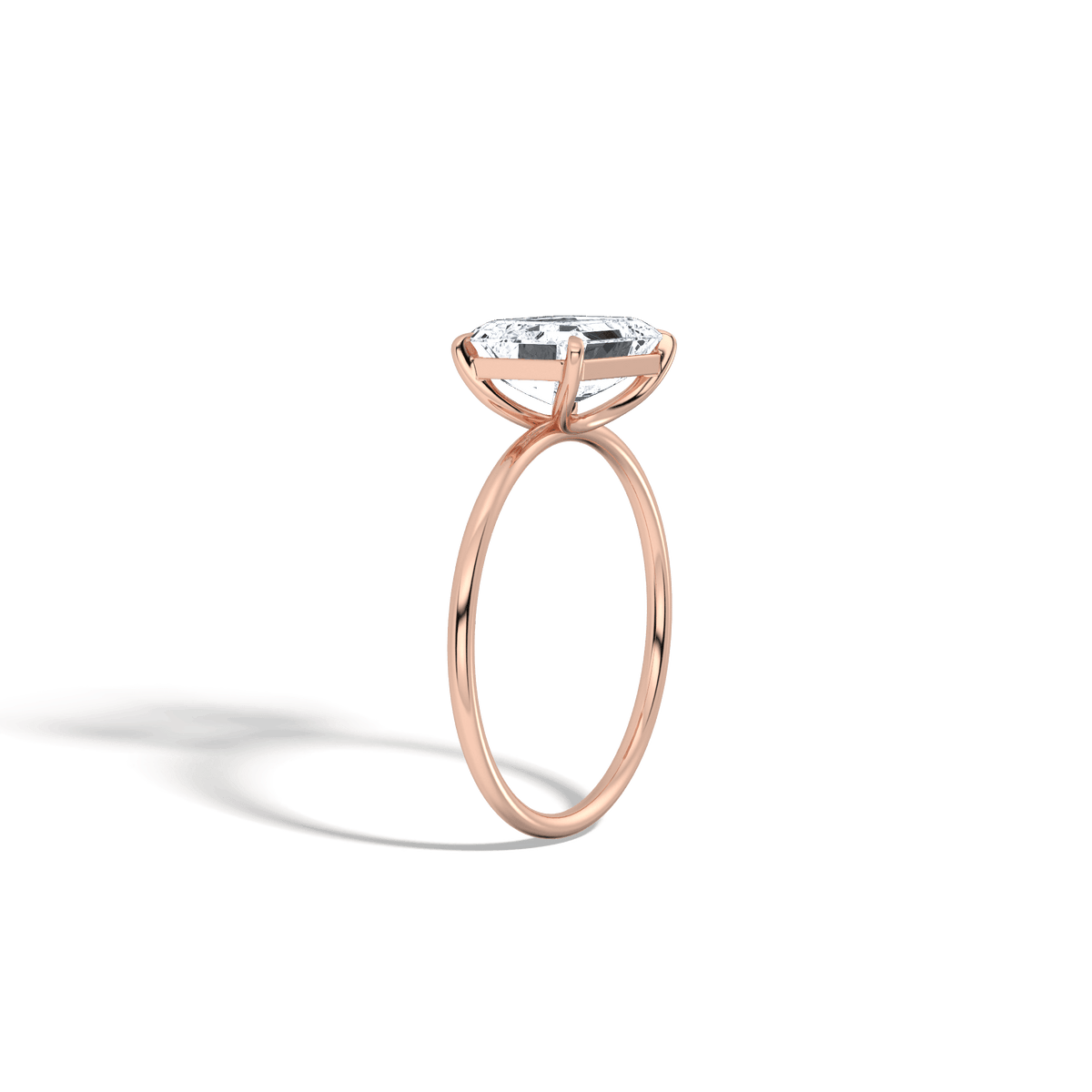 Minimalist Radiant Cut 2CT Lab Diamond Engagement Ring - Rings