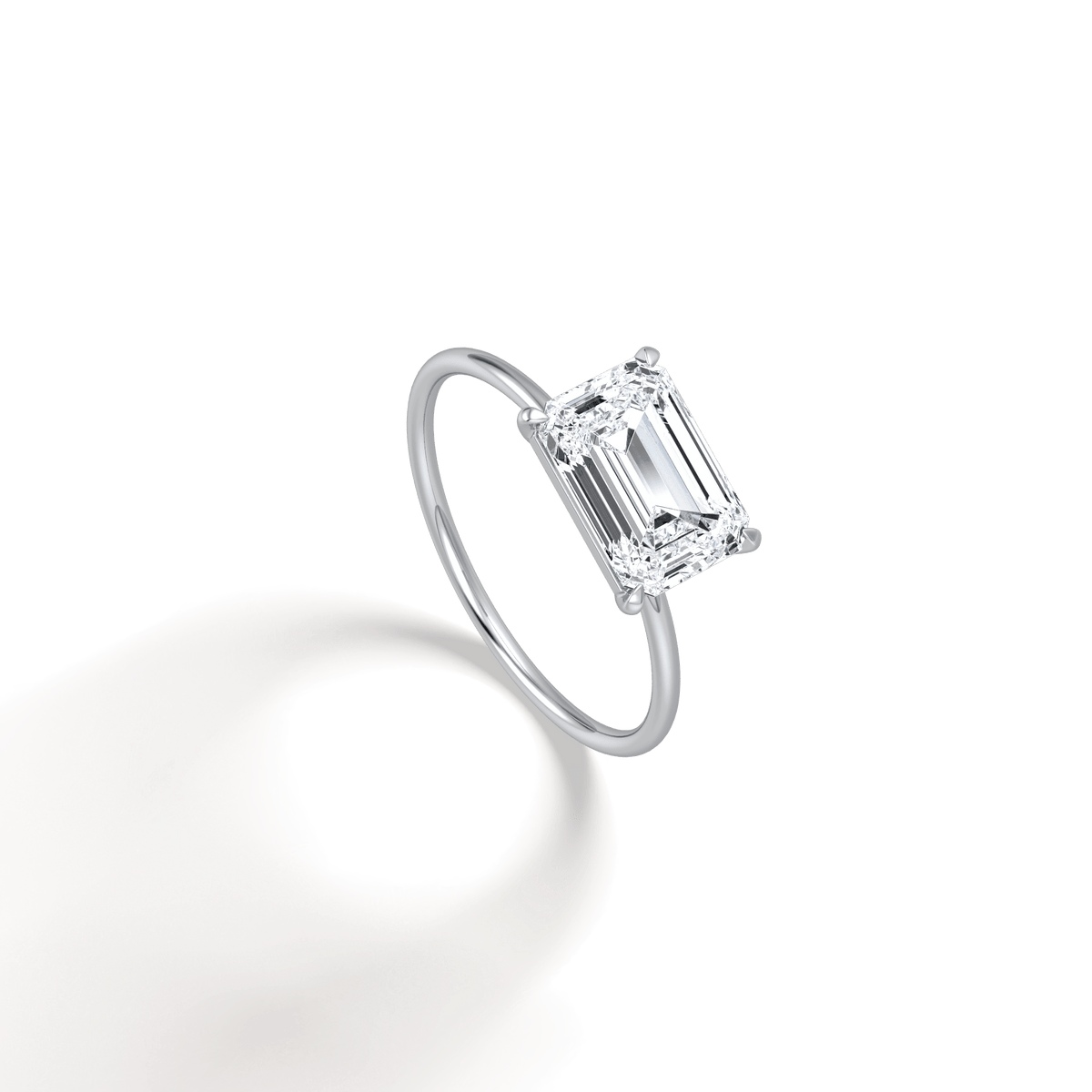 Minimalist Radiant Cut 2CT Lab Diamond Engagement Ring - Rings