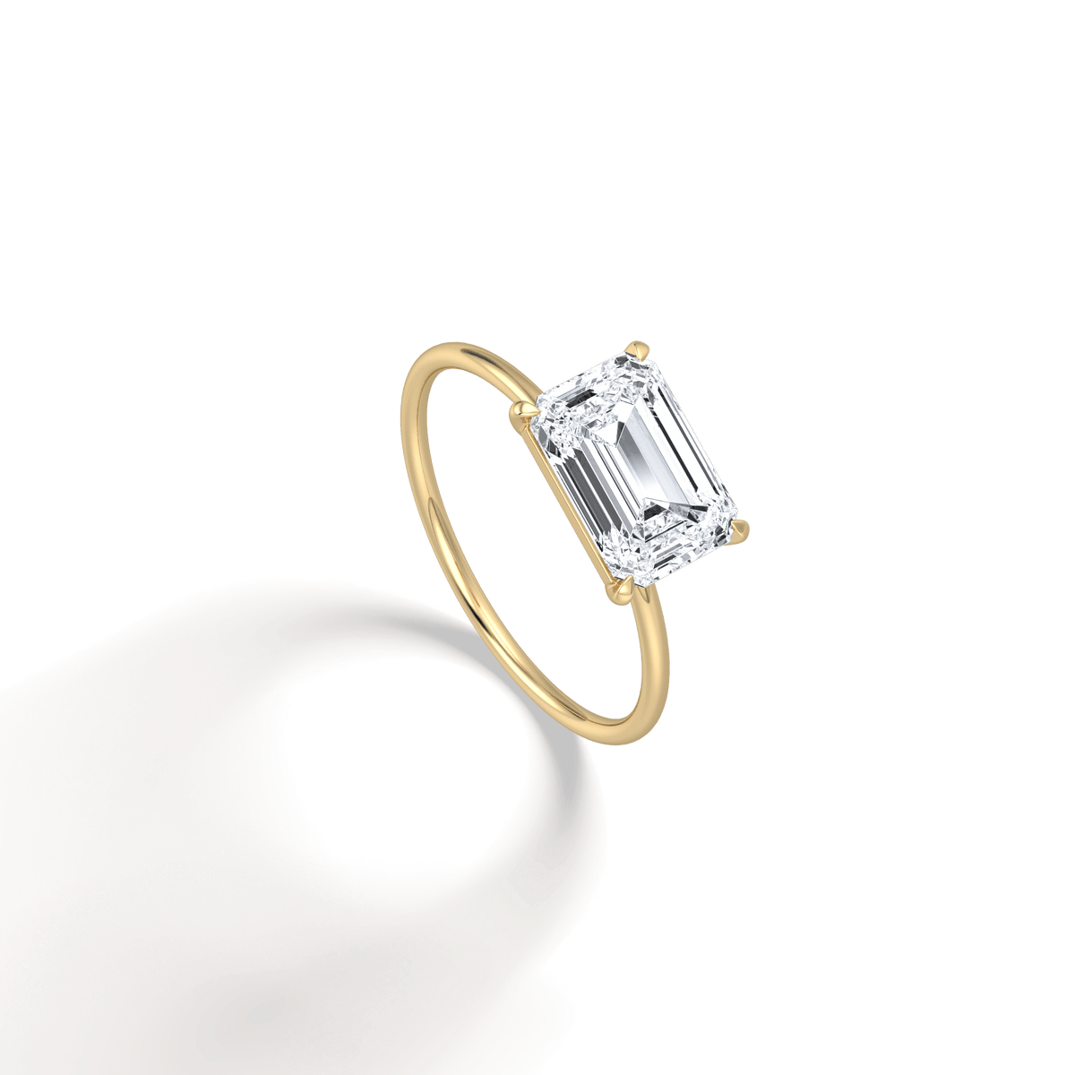 Minimalist Radiant Cut 2CT Lab Diamond Engagement Ring - Rings
