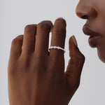 14K Solid Gold Anniversary Band Ring With Lab Diamond - Rings