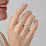 14K Solid Gold Anniversary Band Ring With Lab Diamond - Rings