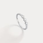 14K Solid Gold Anniversary Band Ring With Lab Diamond - Rings