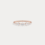 14K Solid Gold Anniversary Band Ring With Lab Diamond - Rings