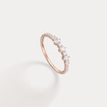 14K Solid Gold Anniversary Band Ring With Lab Diamond - Rings