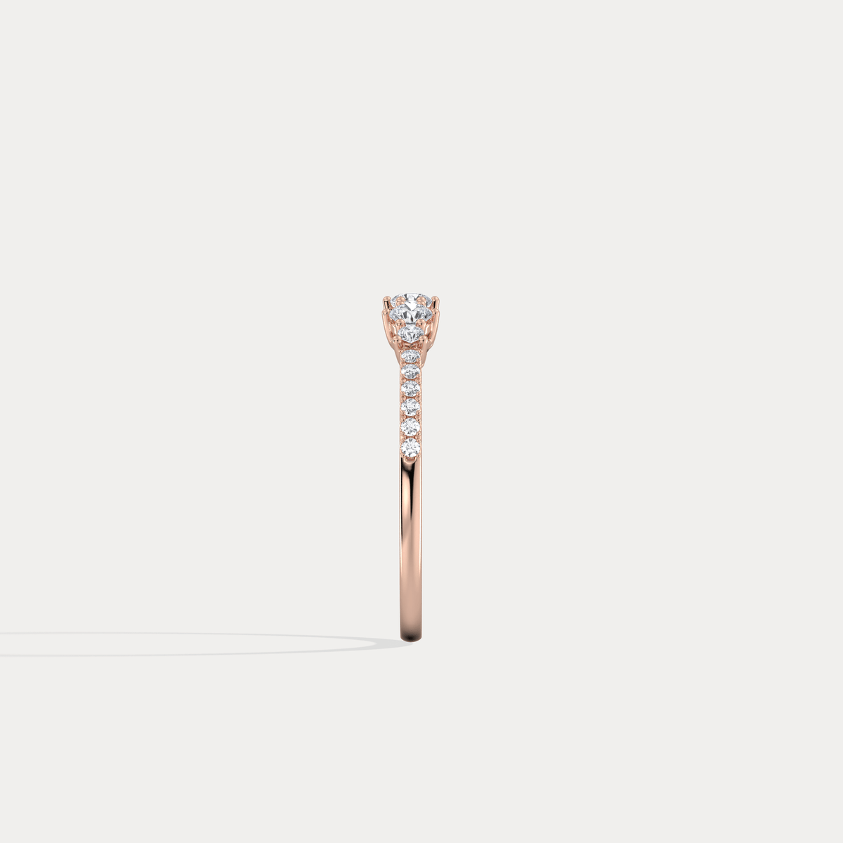 14K Solid Gold Anniversary Band Ring With Lab Diamond - Rings