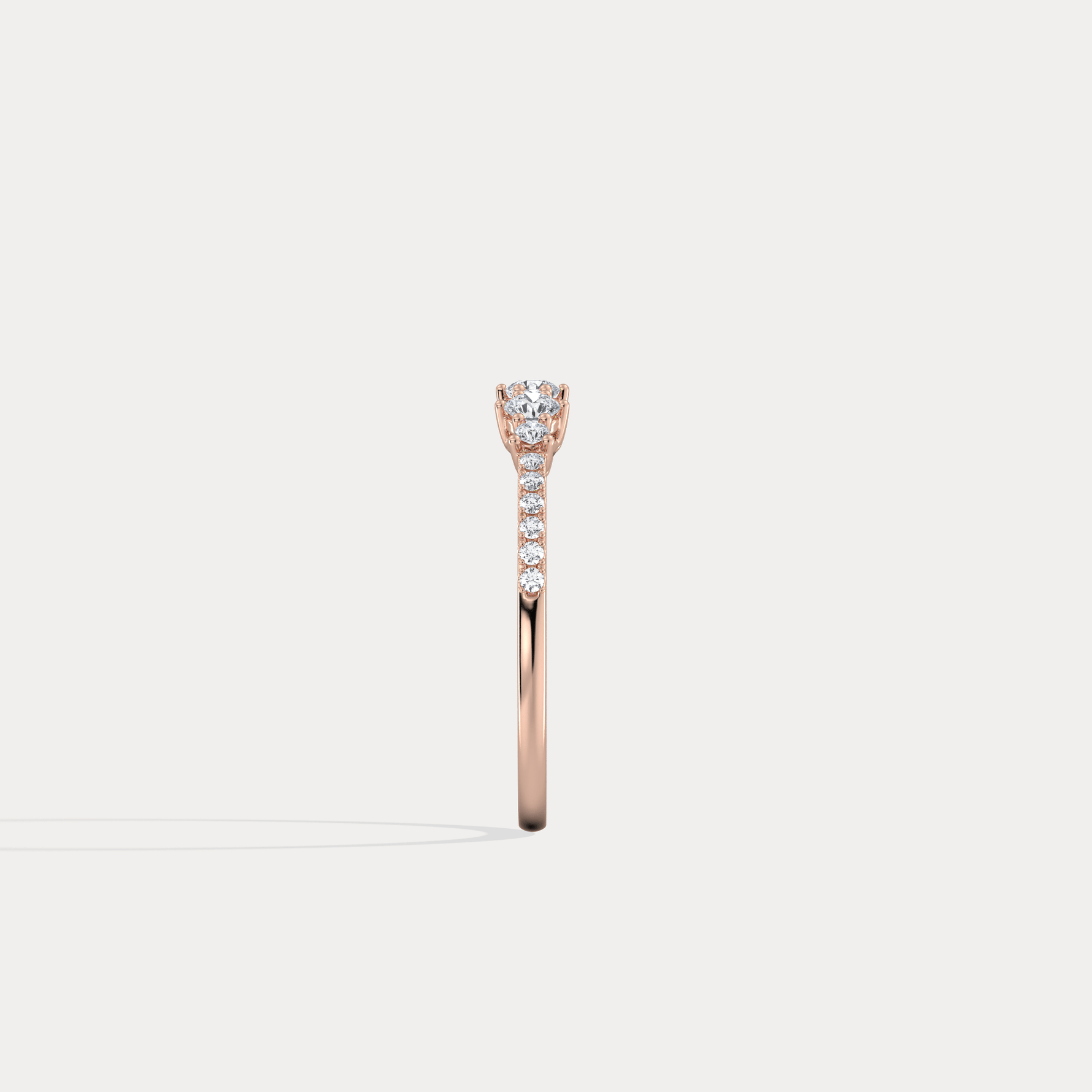 14K Solid Gold Anniversary Band Ring With Lab Diamond - Rings