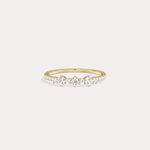 14K Solid Gold Anniversary Band Ring With Lab Diamond - Rings