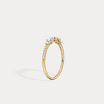 14K Solid Gold Anniversary Band Ring With Lab Diamond - Rings