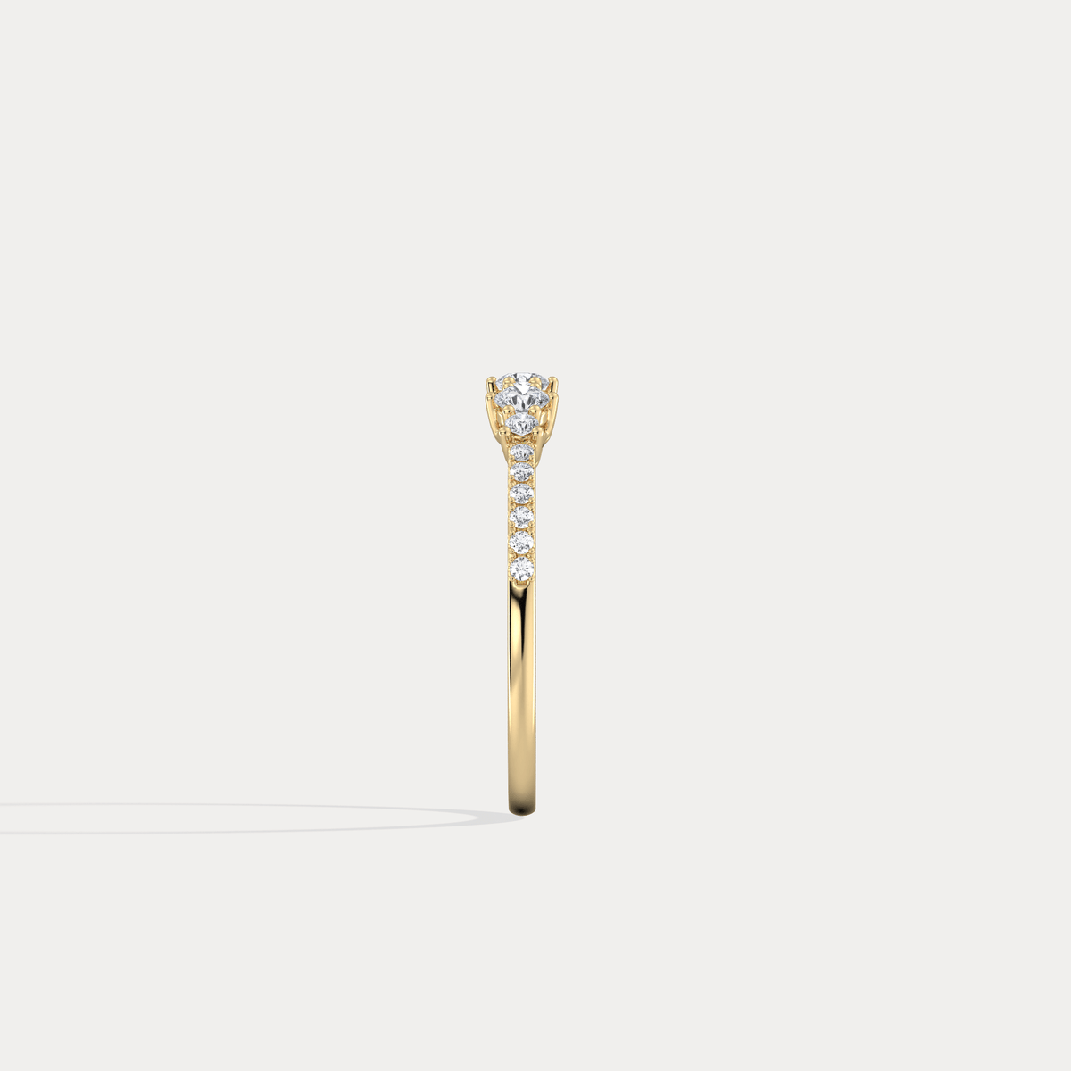 14K Solid Gold Anniversary Band Ring With Lab Diamond - Rings