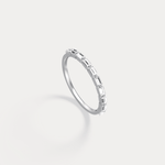 Dainty Baguette Lab Grown Diamond Half Eternity Ring in 14K Gold/Platinum - Rings