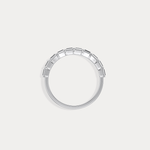 Dainty Baguette Lab Grown Diamond Half Eternity Ring in 14K Gold/Platinum - Rings