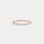 Dainty Baguette Lab Grown Diamond Half Eternity Ring in 14K Gold/Platinum - Rings