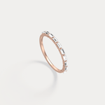 Dainty Baguette Lab Grown Diamond Half Eternity Ring in 14K Gold/Platinum - Rings