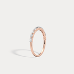 Dainty Baguette Lab Grown Diamond Half Eternity Ring in 14K Gold/Platinum - Rings