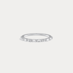 Dainty Baguette Lab Grown Diamond Half Eternity Ring in 14K Gold/Platinum - Rings