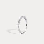 Dainty Baguette Lab Grown Diamond Half Eternity Ring in 14K Gold/Platinum - Rings