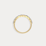Dainty Baguette Lab Grown Diamond Half Eternity Ring in 14K Gold/Platinum - Rings