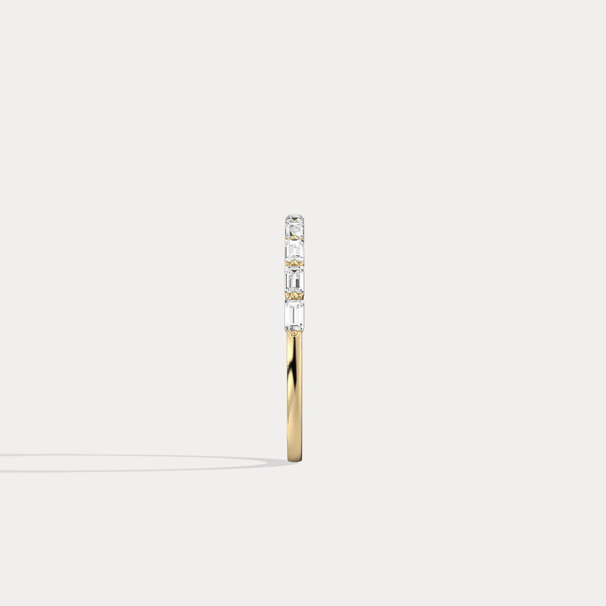 Dainty Baguette Lab Grown Diamond Half Eternity Ring in 14K Gold/Platinum - Rings