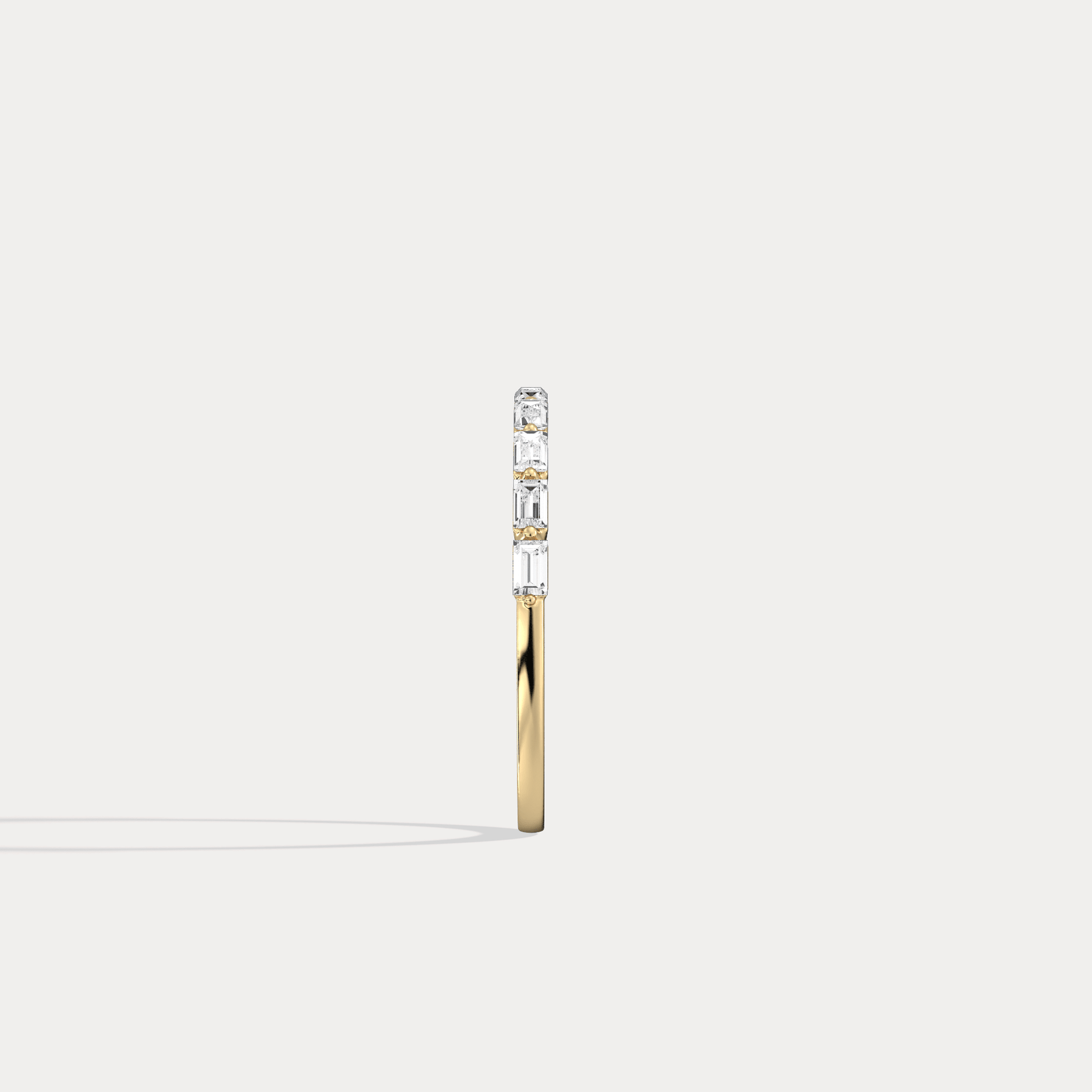 Dainty Baguette Lab Grown Diamond Half Eternity Ring in 14K Gold/Platinum - Rings