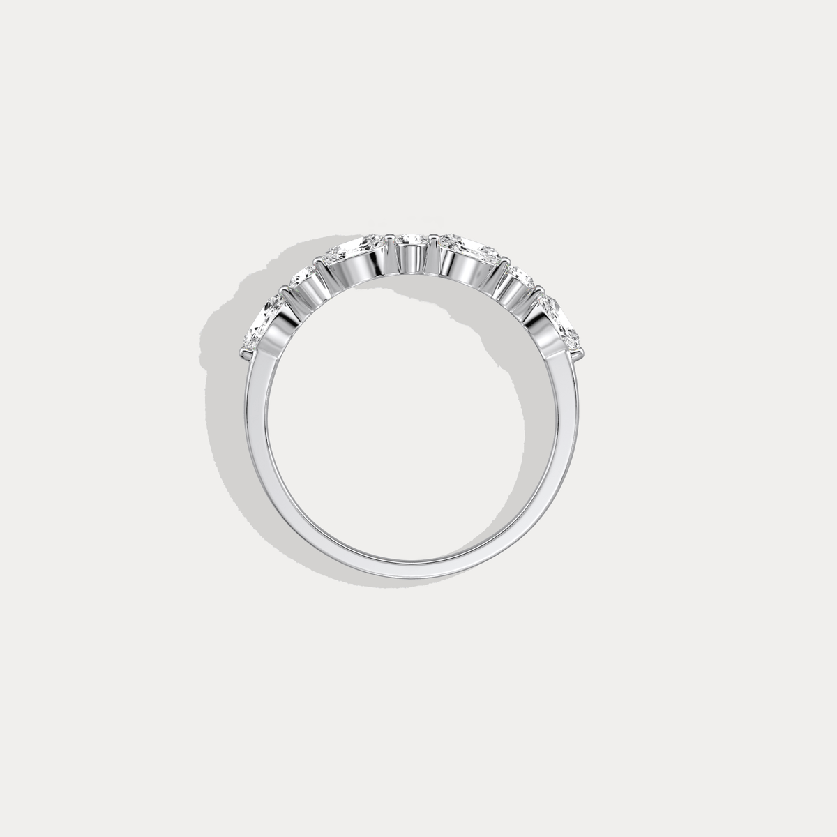 Lab Grown Diamond Half Eternity Stackable Ring In 14K Solid Gold/Platinum - Rings