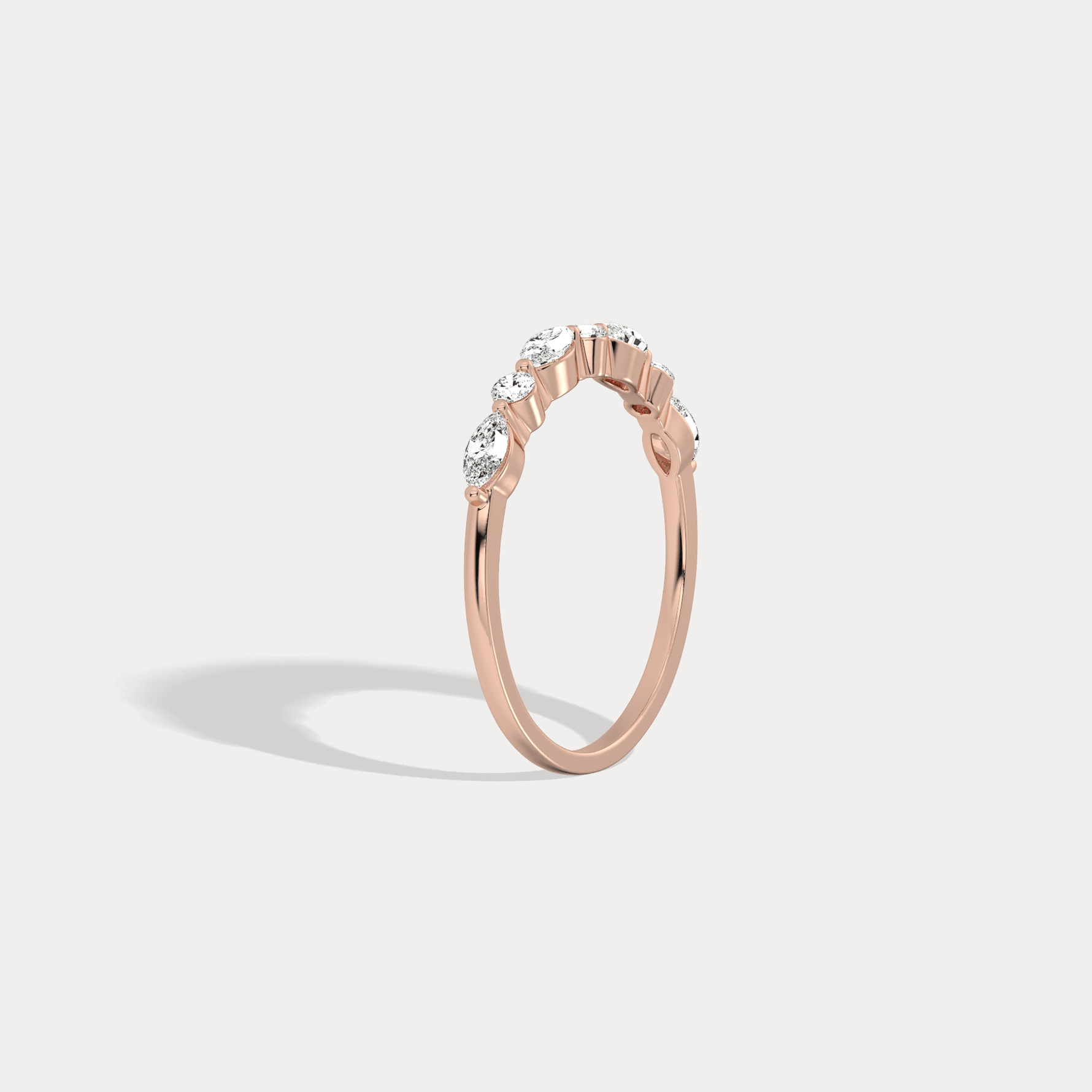Lab Grown Diamond Half Eternity Stackable Ring In 14K Solid Gold/Platinum - Rings