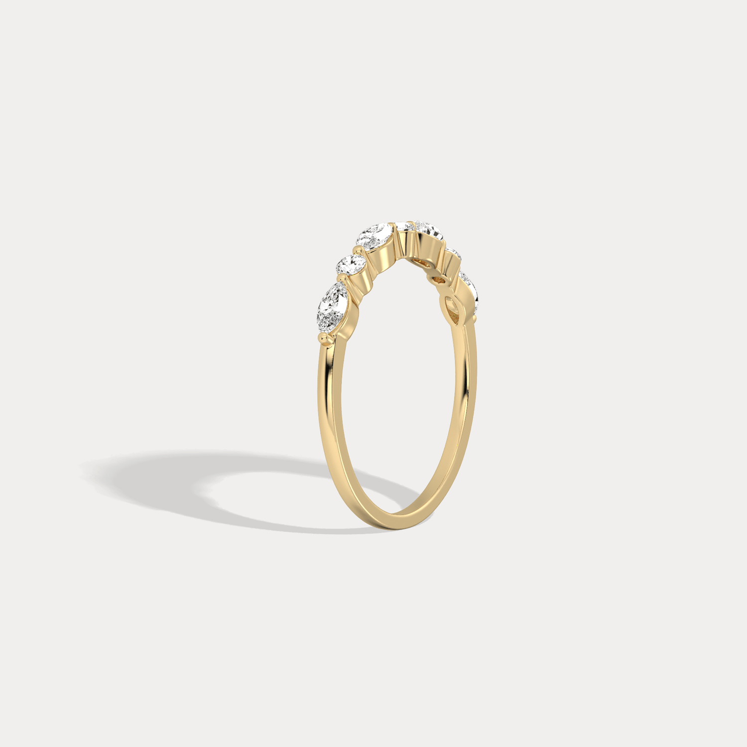 Lab Grown Diamond Half Eternity Stackable Ring In 14K Solid Gold/Platinum - Rings