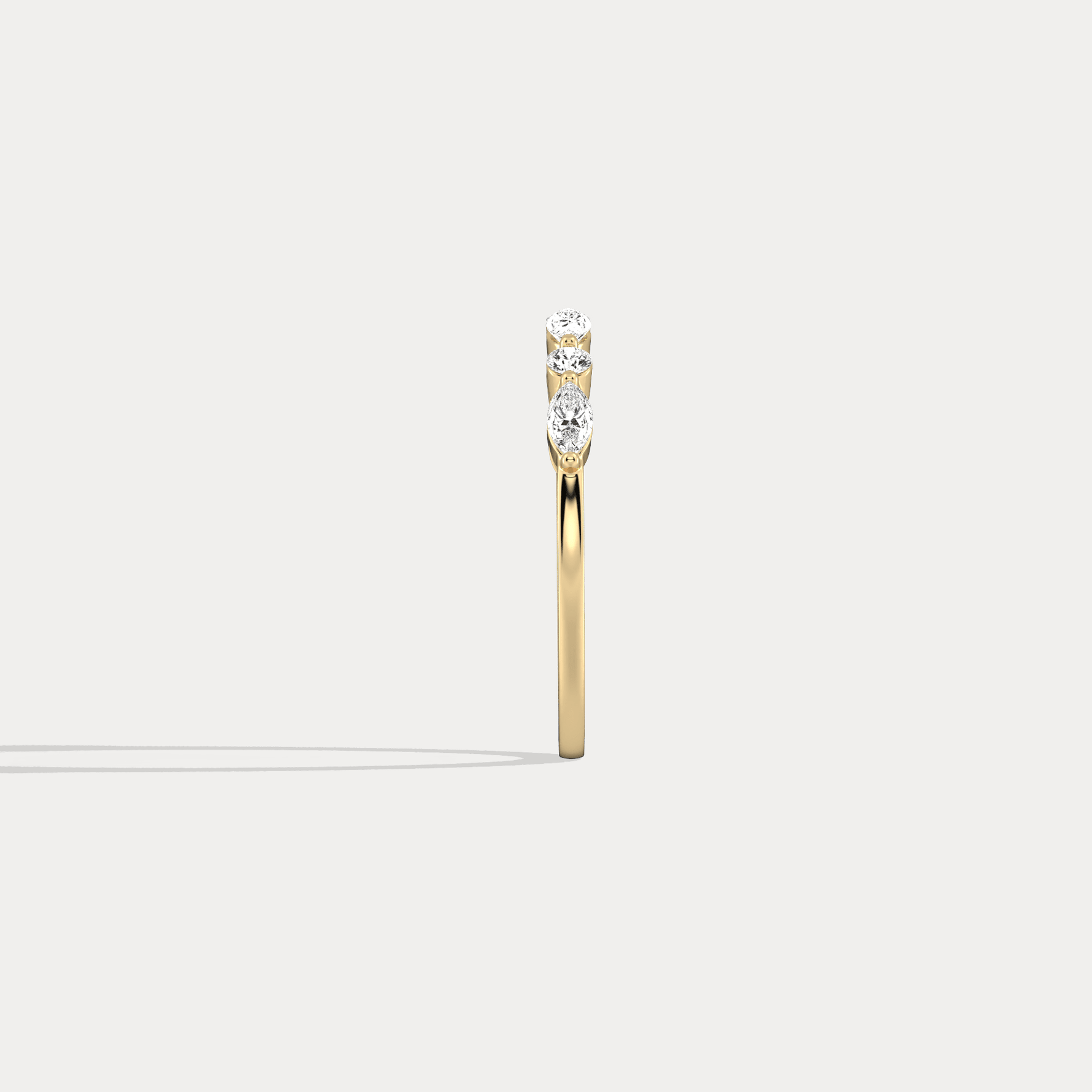 Lab Grown Diamond Half Eternity Stackable Ring In 14K Solid Gold/Platinum - Rings